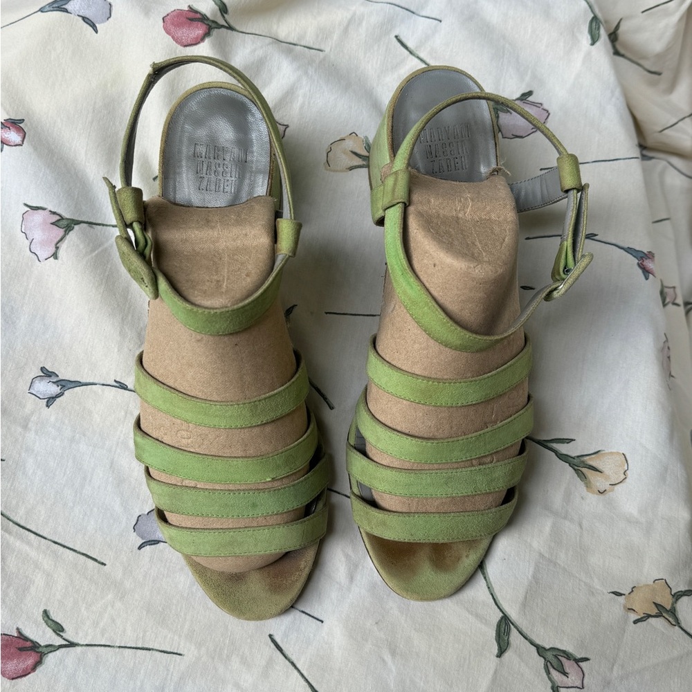 Maryam Nassir Zadeh - Green Suede Palma Low - Strappy Women's Sandals 40 - Picture 3 of 5